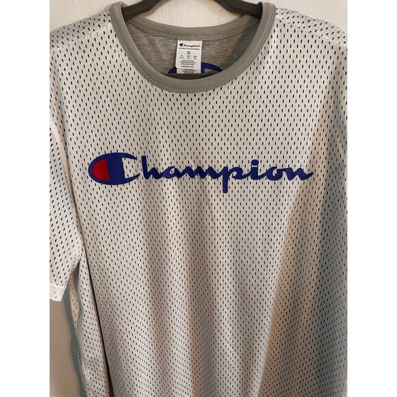 Champion Double Dry Mesh Reversible White/Gray Jersey T-Shirt - XL NWT - Picture 10 of 10